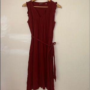 Anthropologie Burgundy Crepe Dress | Size 10